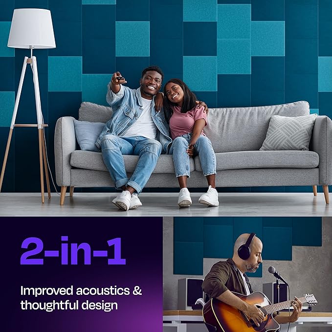 Acoustic Panels 12-Pack Soundproof Wall Panels 12"X12"X0.4" Sound Panels High - Image 2