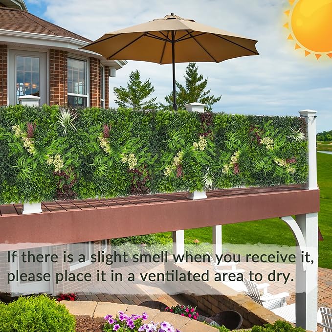 Artificial Ivy Wall Boxwood Roll: 60"x120" UV Resistant Green Leaves Faux - Image 5
