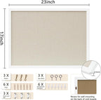 DAHAPYBOO Cork Board with Linen White, Bulletin Board 23"x17" Hanging Corkboards - Image 2
