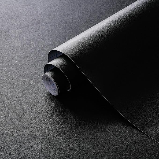 Dimoon 236''x23.6'' Peel and Stick Wallpaper Black Contact Paper by DIYYOURMOON