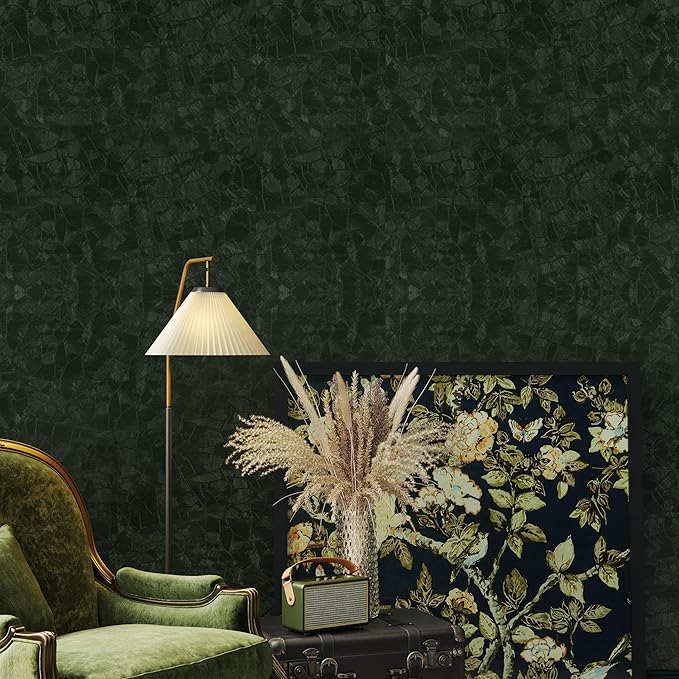Abyssaly Dark Green Peel and Stick Wallpaper - Image 3