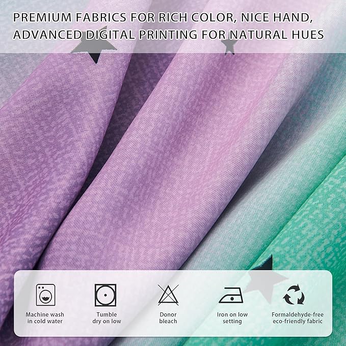 XiDi Grey Kids Curtains for Bedroom, Nursery Bedroom Blackout Curtain, Childs - Image 3