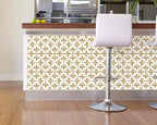FLFK Wallpaper Border Gold and White Patterns Peel and Stick Wall Border Self - Image 5