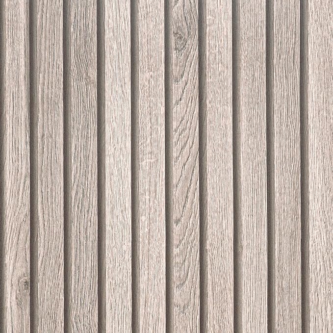 VEELIKE 15.7''x118'' Grey Wood Slats Wallpaper Peel and Stick Removable Wooden by VEELIKE