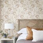 Erfoni 16.9" x394" Beige Floral Peel and Stick Wallpaper Boho Floral Leaf - Image 4