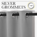 NICETOWN Silver Grey Thermal Insulated Grommet Blackout Curtains, Kids Window - Image 3