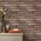 COMSTICKC 3D Brown Faux Brick Wall Panel Peel and Stick Wall Covering, Not Real - Image 2