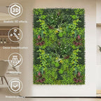 Artificial Plant Wall Boxwood Roll: 48"x120" UV Resistant Green Leaves Faux - Image 3