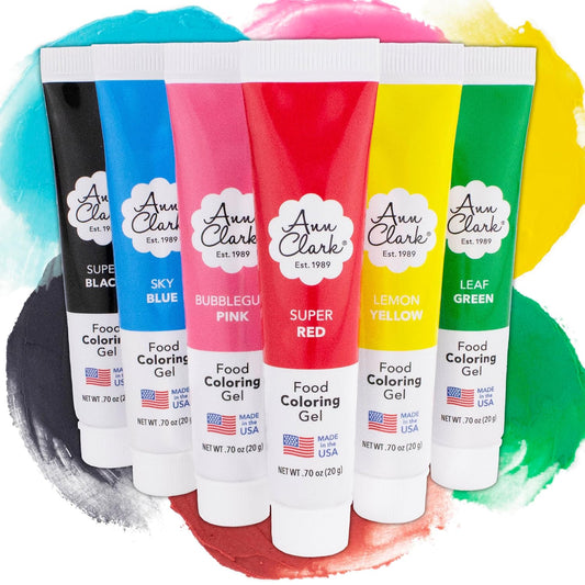Ann Clark Gel Food Coloring Made in USA .7 oz, 6 Colors
