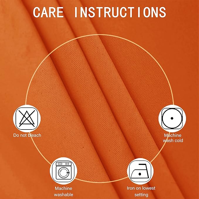 LEMOMO Orange Thermal Blackout Curtains/42 x 72 Inch/Set of 2 Panels Room - Image 4