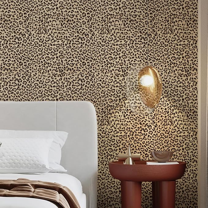 JiffDiff Leopard Print Peel and Stick Wallpaper, Waterproof Removable Self - Image 4