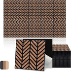 Mollywell Acoustic Panels, PVC Wood-Grain Decor, 12x12 Inch Carved Pattern by Mollywell