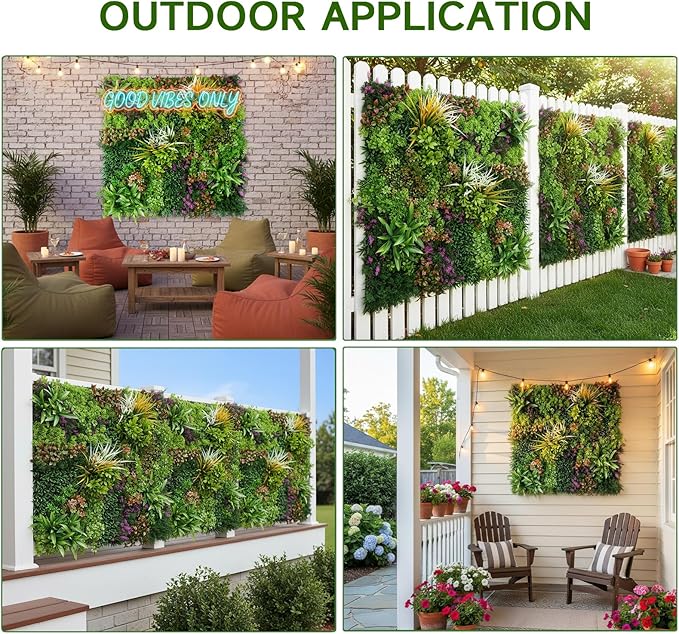 1PC 40"x 40" Artificial Grass for Wall, 3D Faux Boxwood Hedge Panels Green Wall - Image 8