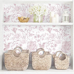 Yasinet Floral Peel and Stick Wallpaper Pink Floral Wallpaper Boho Pink Contact - Image 9