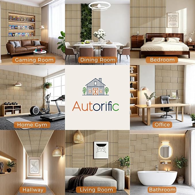 12 Pack PVC Wood Panels for Wall, 11.8 x 15.7 x 0.35 Inch Sound Absorbing Panels - Image 6