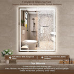 40x30 Inch LED Lighted Bathroom Mirror - Image 4