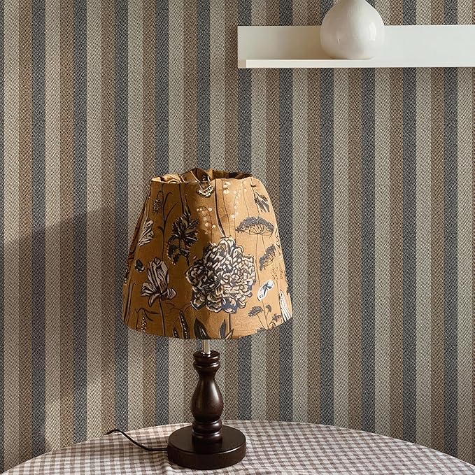 Textured Fabric Wallpaper Peel and Stick Large Size 26"x400" Beige/Brown/Grey - Image 5