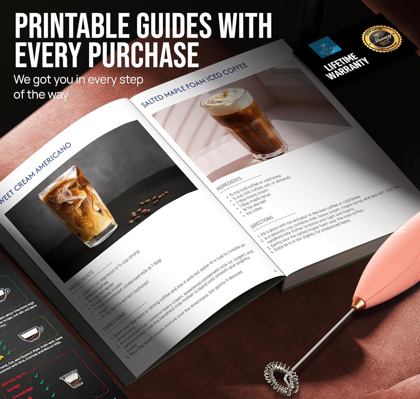 Zulay Kitchen Executive Series Luxury Gift Milk Frother with 4 Duracell Batteries – Handheld Electric Foam Maker for Coffee, Lattes & Hot Chocolate – Deluxe Finish, Ultimate Gift for Coffee Lovers