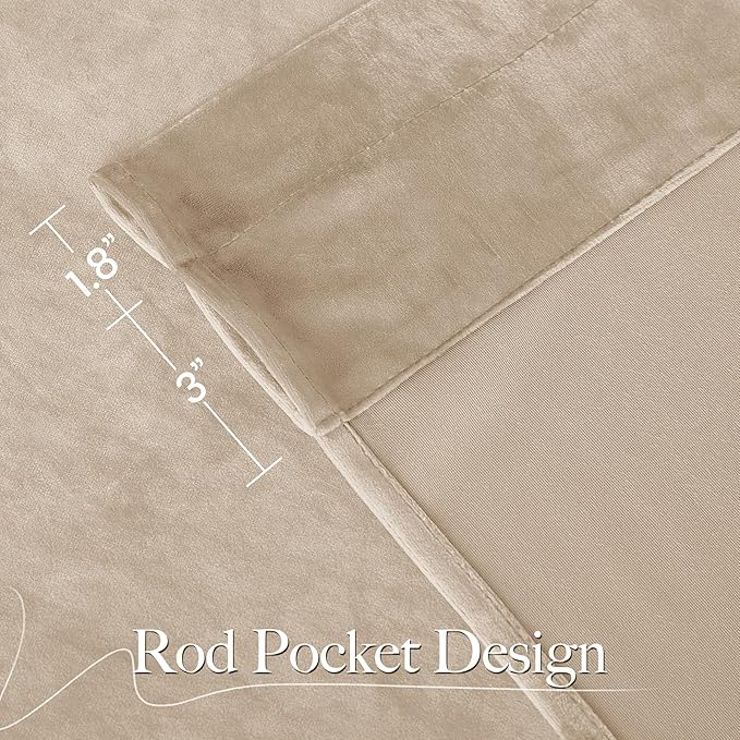 NICETOWN Thick Beige Velvet Drapes - Image 7