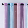XiDi Curtains for Bedroom Decor, Rainbow Pink Purple/42/54 by Addsomecolortolife