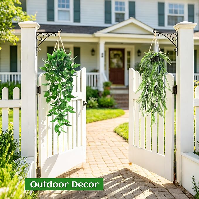 Der Rose 4Pcs Fake Plants Hanging Artificial Ivy Vine Faux Eucalyptus Hanging - Image 9