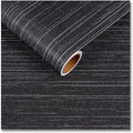 CRE8TIVE Black Grasscloth Wallpaper Peel and Stick Textured Black Wallpaper by CRE8TIVE