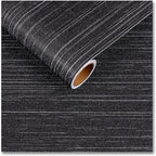 CRE8TIVE Black Grasscloth Peel and Stick Wallpaper Textured Woven Linen Fabric by CRE8TIVE