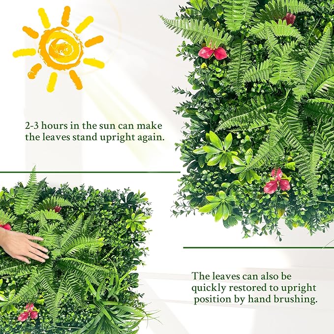 ODTORY Artificial Grass Wall Backdrop Panels: 20X20 in 8P UV-Anti Greenery - Image 7