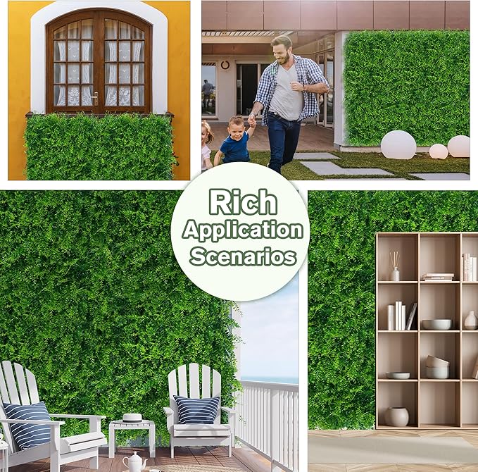 Greenery Faux Grass Wall Backdrop 72"x128" UV-Anti Artificial Green Boxwood - Image 6