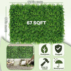 Greenery Faux Grass Wall Backdrop: 80"x120" UV-Anti Artificial Green Boxwood - Image 2