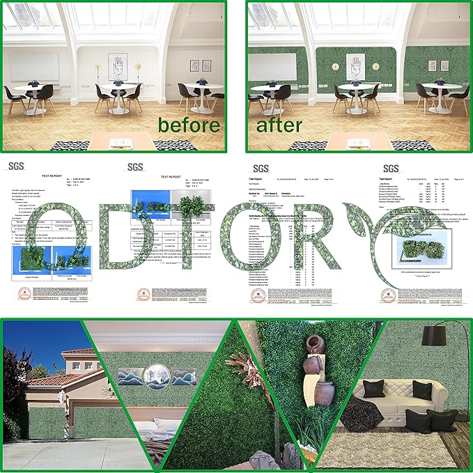 ODTORY Artificial Grass Wall Panel Backdrop, 10 X 10 in 8P UV-Anti Greenery - Image 6