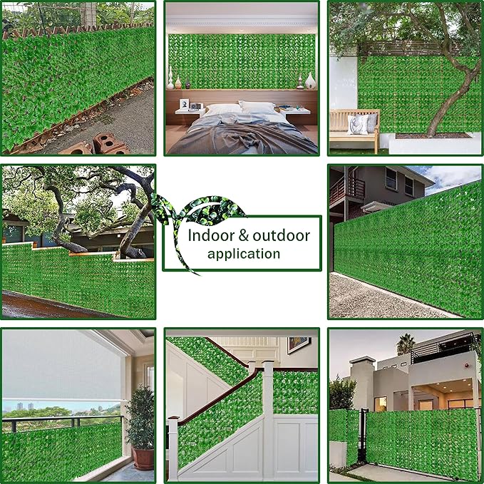 ODTORY Artificial Ivy Privacy Fence Wall Screen, 40X120 in UV-Anti Faux - Image 5