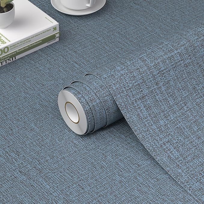 WADILE Grasscloth Peel and Stick Wallpaper 15.7in x 196.8in, Textured Contact by WADILE