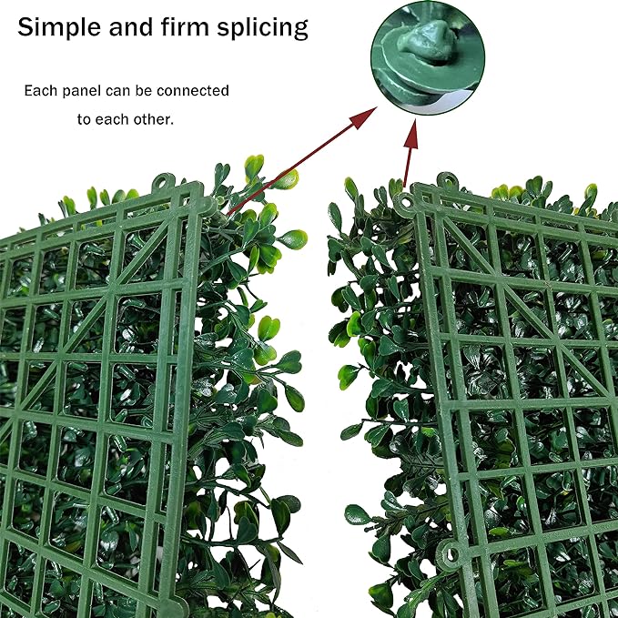 ODTORY Artificial Ivy Privacy Fence Wall Screen, 40X120 in UV-Anti Faux Boxwood - Image 4