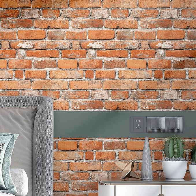 Faux Brick Peel and Stick Wallpaper 17.7" x 78.7" Contact Paper - Image 2