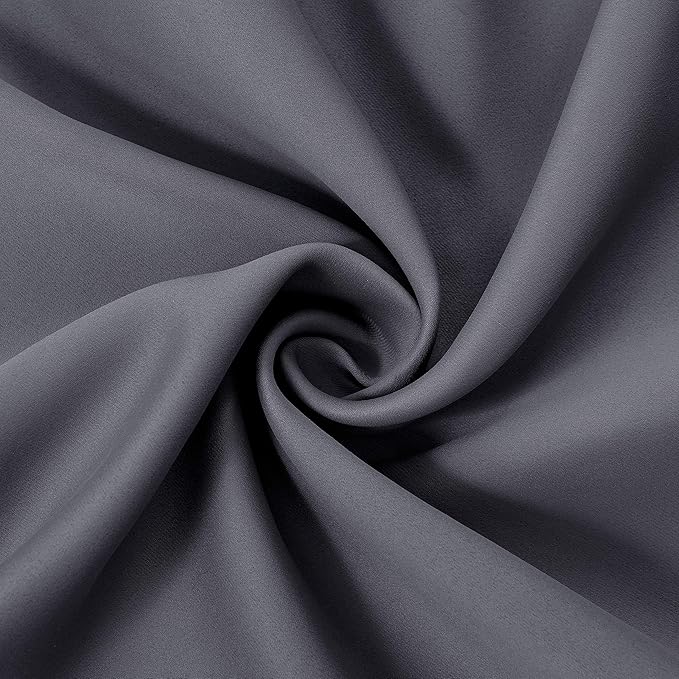 LEMOMO Blackout Curtains 42 x 95 inch/Dark Grey Curtains Set of 2 - Image 4