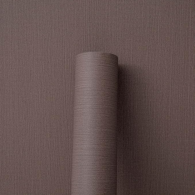24"x393" Brown Grasscloth Peel and Stick Fabric Textured Contact Paper Linen - Image 5