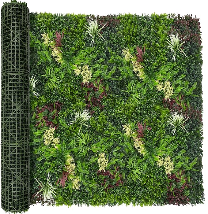Artificial Ivy Wall Boxwood Roll: 60"x120" UV Resistant Green Leaves Faux by DOPGIB