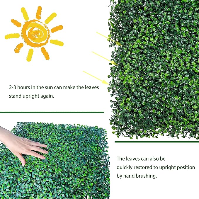 ODTORY Artificial Grass Wall Backdrop Panels, 10 X 10 in 12P UV-Anti Greenery - Image 4