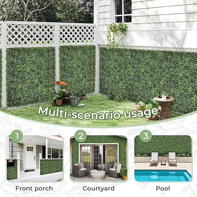 Artificial Boxwood Backdrop Roll: 40"x120" UV-Anti Greenery Faux Grass Hedge - Image 5