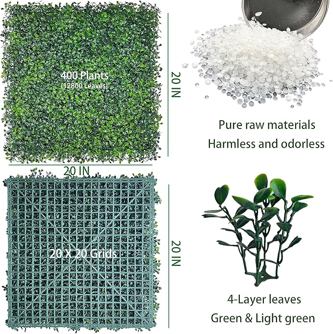 ODTORY Artificial Grass Wall Backdrop Panels, 20X20 in 12P UV-Anti Greenery - Image 2