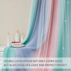 XiDi Grey Curtains for Kids Room, Nursery Blackout Curtain, Girls Room Decor - Image 2