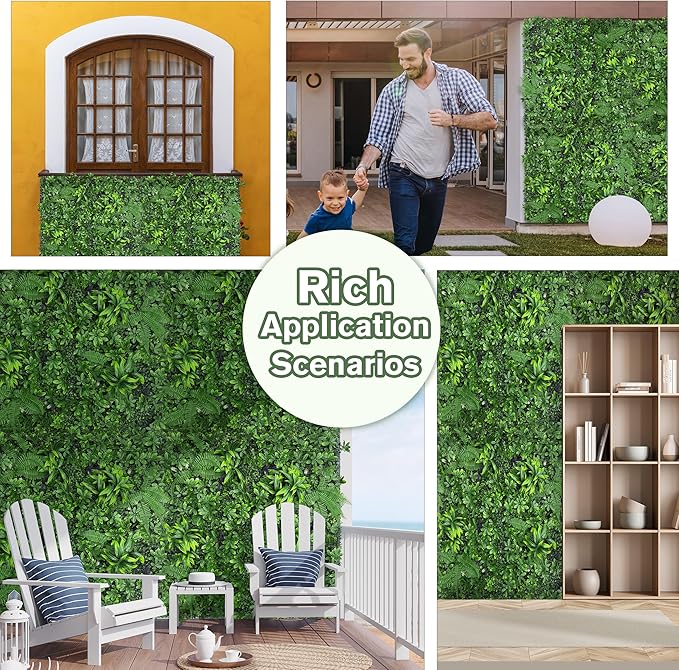 Artificial Green Boxwood Grass Wall Roll: 72"x128" UV Protected Ivy Privacy - Image 6