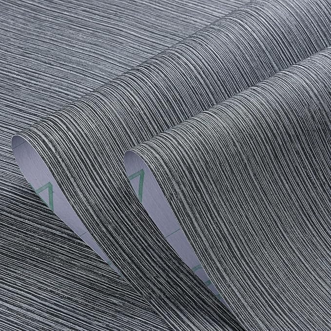 Haimin Grasscloth Wallpaper Textured 24in X 393in Fabric Contact Paper Gray - Image 8
